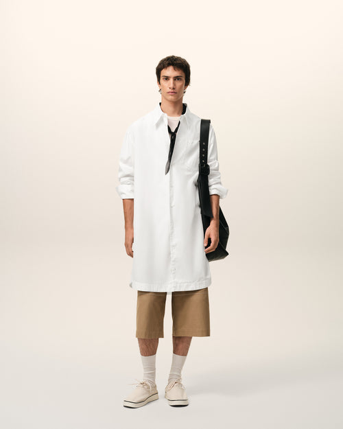 White Cotton Ami De Coeur Wide Shirt Dress - Man - 2 - AMI Paris - Ami Paris