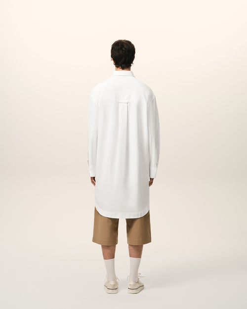 White Cotton Ami De Coeur Wide Shirt Dress - Man - 5 - AMI Paris - Ami Paris