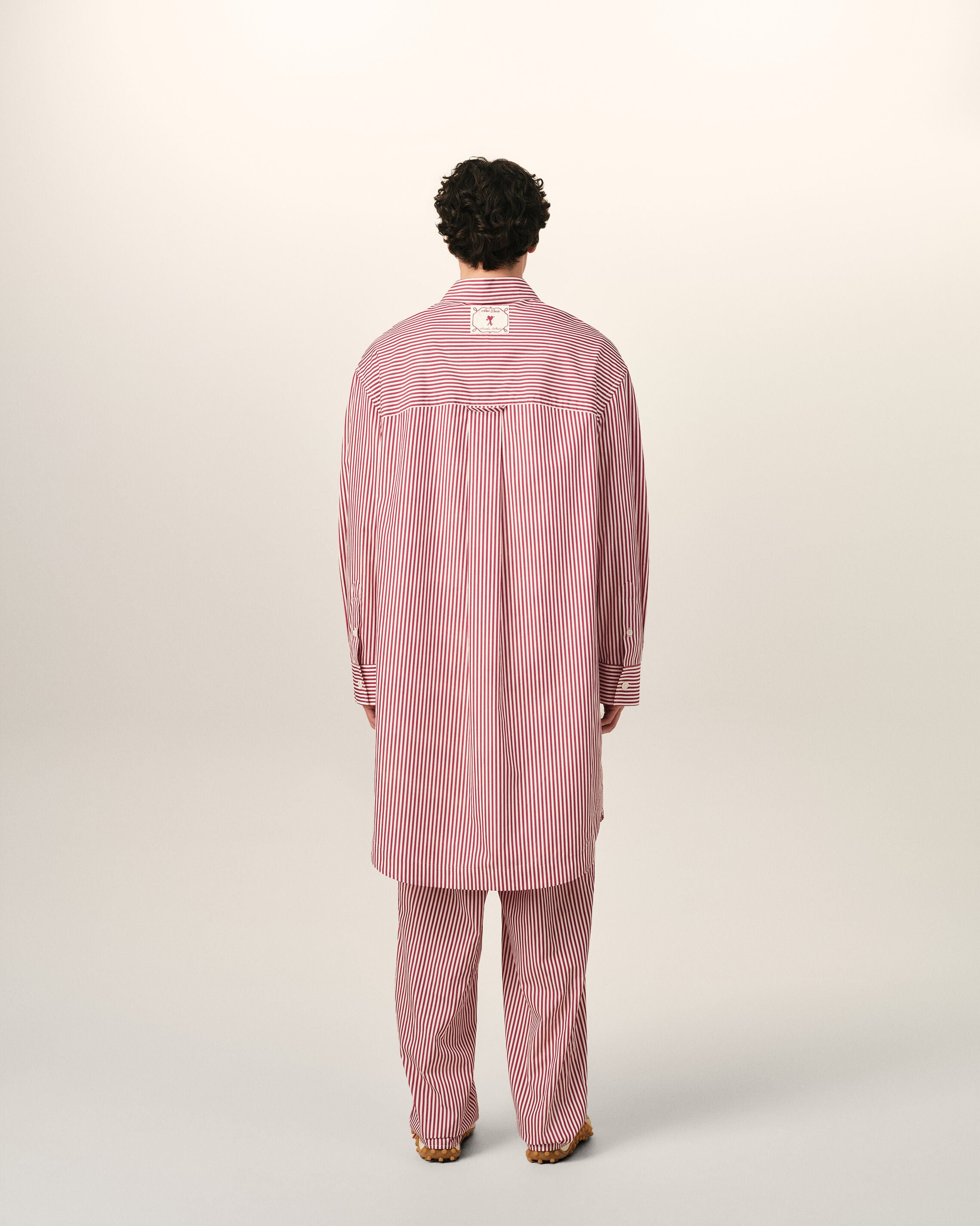 Robe chemise blanche rayée en coton Ami de Coeur flèche - 5