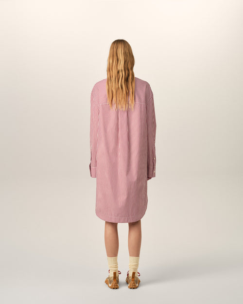 Robe chemise blanche rayée en coton Ami de Coeur flèche - Femme - 11 - AMI Paris - Ami Paris