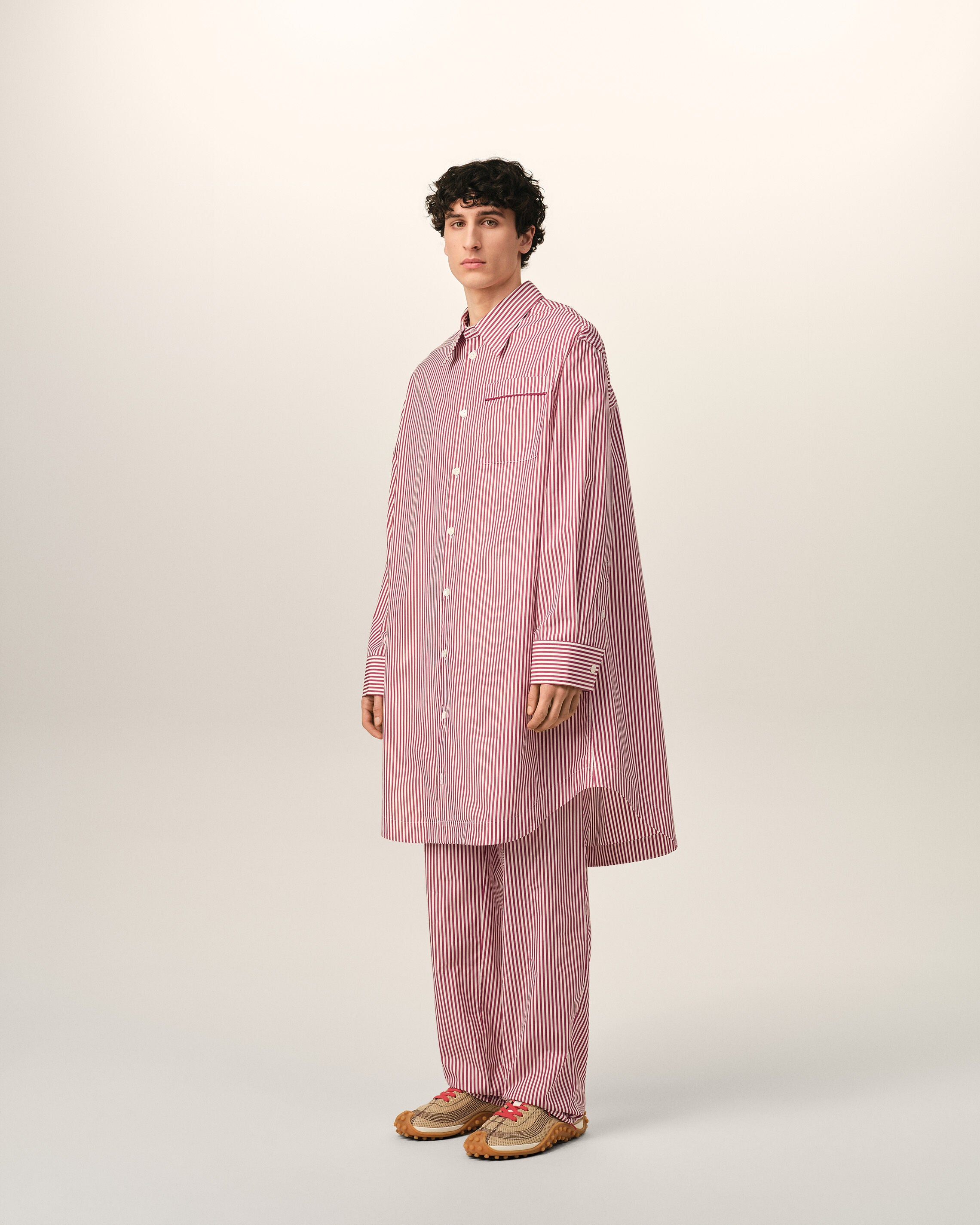 Robe chemise blanche rayée en coton Ami de Coeur flèche - 6
