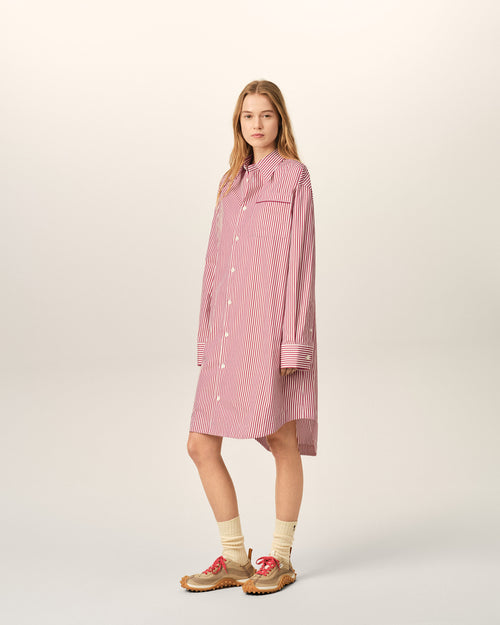 Robe chemise blanche rayée en coton Ami de Coeur flèche - Femme - 12 - AMI Paris - Ami Paris