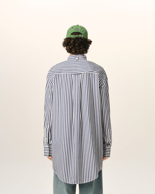 Vestido túnica azul de algodón con cuello mao - Hombre - 5 - AMI Paris - Ami Paris