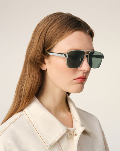 Silver/Black Stainless Steel 75007 Sunglasses - 4 - Ami Paris