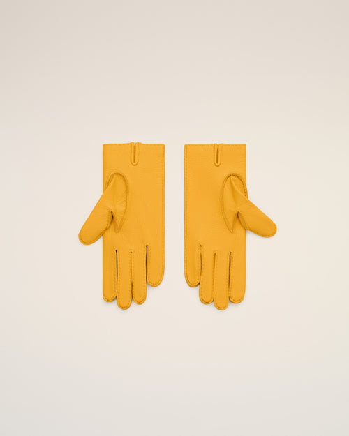 Gants jaunes en cuir grainé - Femme - 5 - AMI Paris - Ami Paris
