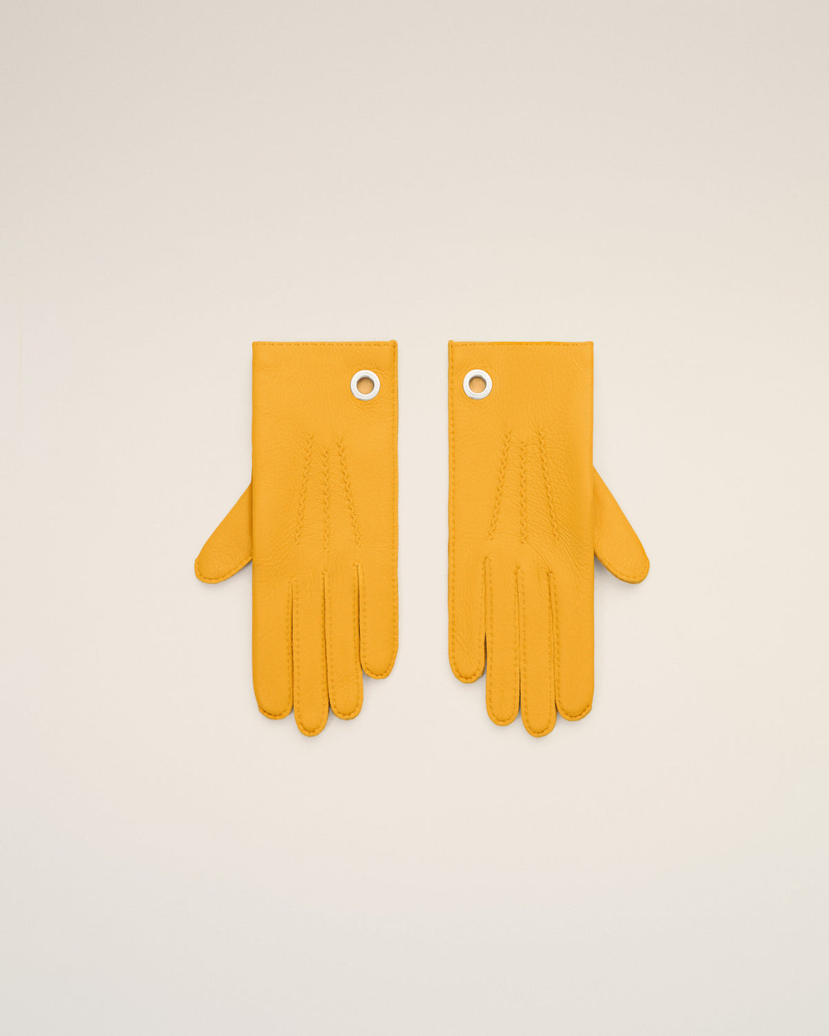Gants jaunes en cuir grainé - 1