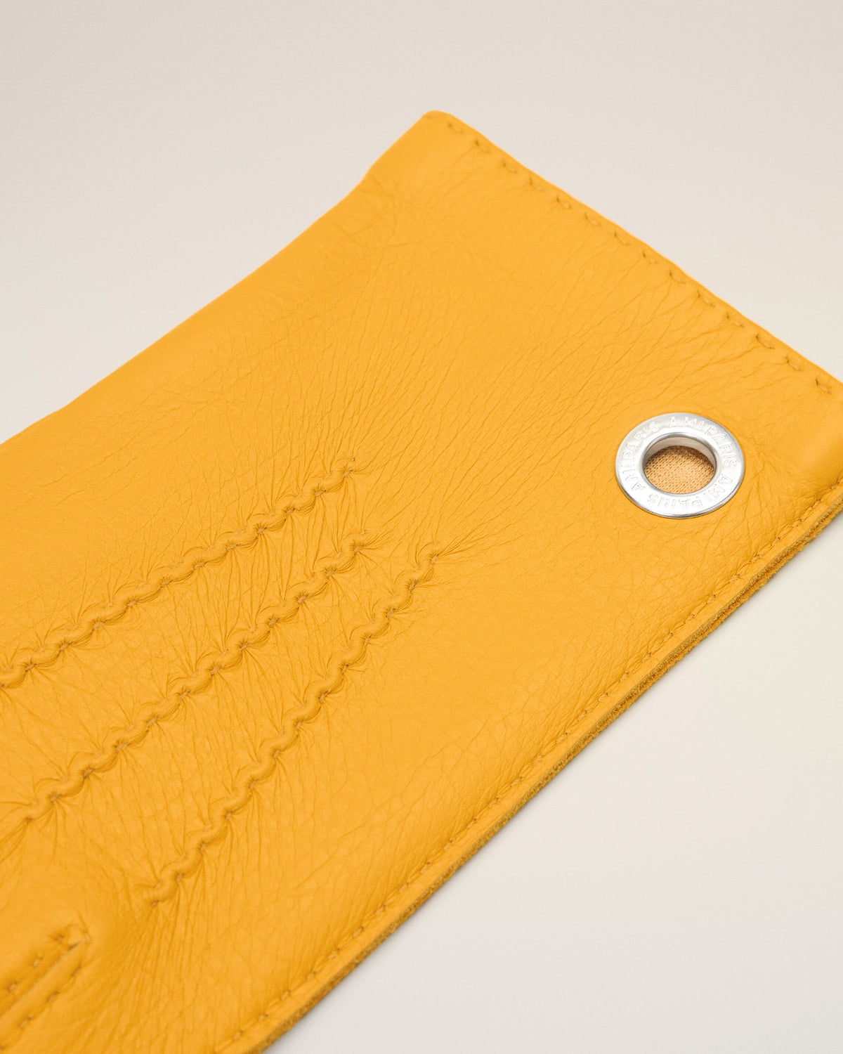 Gants jaunes en cuir grainé - 3