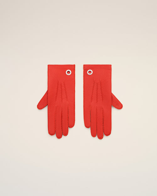 Guantes rojos de cuero graneado - ROJO - Ami Paris