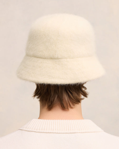 White Wool Ami de Coeur Stud Bucket Hat - 6 - Ami Paris