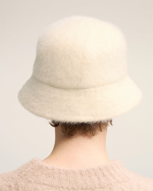 White Wool Ami de Coeur Stud Bucket Hat - 12 - Ami Paris