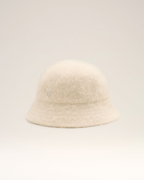                             White Wool Ami de Coeur Stud Bucket Hat - 3                         - Ami Paris