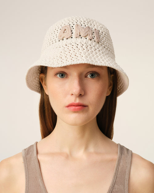 Bob Beige Patch Ami En Maille - Femme - 8 - AMI Paris - Ami Paris