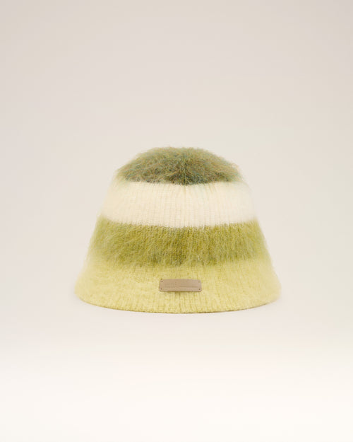 Green Mohair Striped Ami Bucket Hat - 4 - Ami Paris