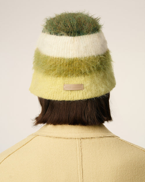 Green Mohair Striped Ami Bucket Hat - 12 - Ami Paris