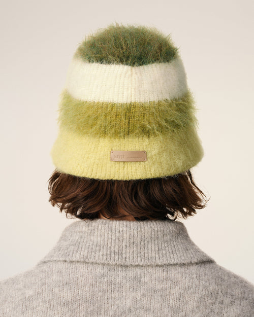 Green Mohair Striped Ami Bucket Hat - 6 - Ami Paris