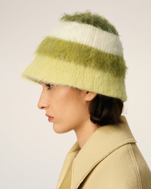 Green Mohair Striped Ami Bucket Hat - 11 - Ami Paris