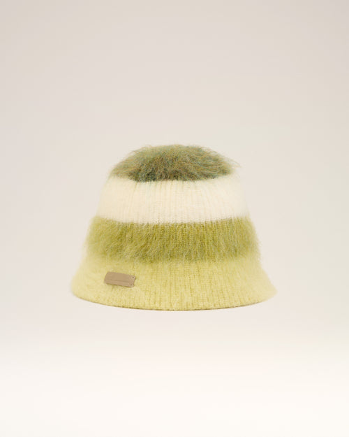 Green Mohair Striped Ami Bucket Hat - 4 - Ami Paris