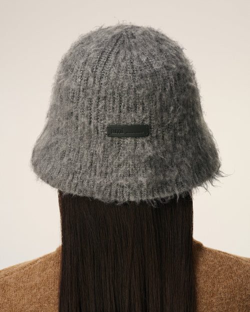 Grey Mohair Ami Bucket Hat - 12 - Ami Paris