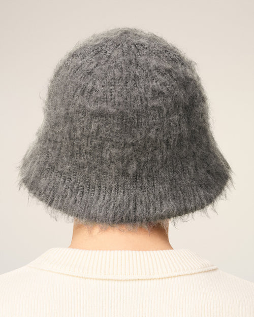 Grey Mohair Ami Bucket Hat - 6 - Ami Paris