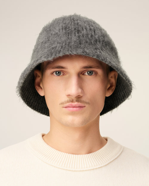 Grey Mohair Ami Bucket Hat - 1 - Ami Paris