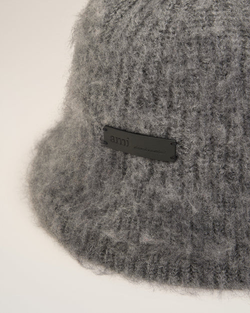Grey Mohair Ami Bucket Hat - 9 - Ami Paris