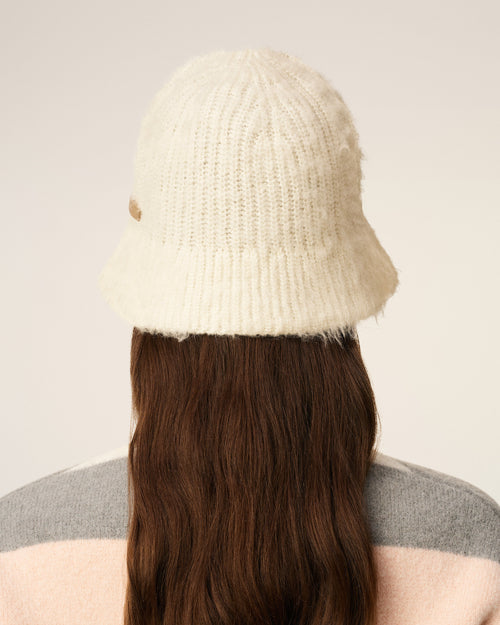 White Mohair Ami Bucket Hat - 12 - Ami Paris