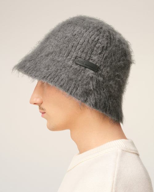 Grey Mohair Ami Bucket Hat - 5 - Ami Paris