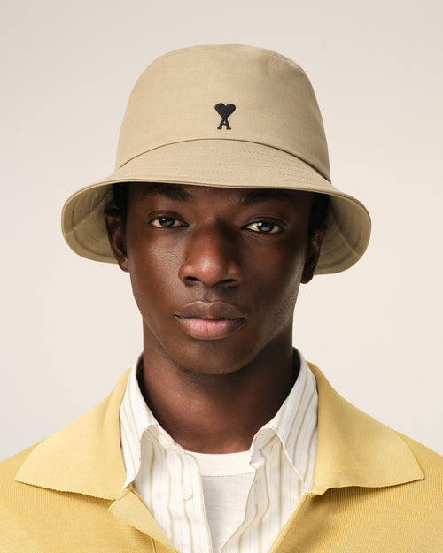 Beige Cotton Ami De Coeur Bucket Hat - 2 - Ami Paris