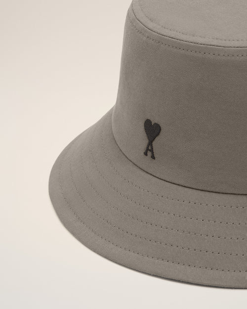 Grey Cotton Ami De Coeur Bucket Hat - Woman - 9 - AMI Paris - Ami Paris