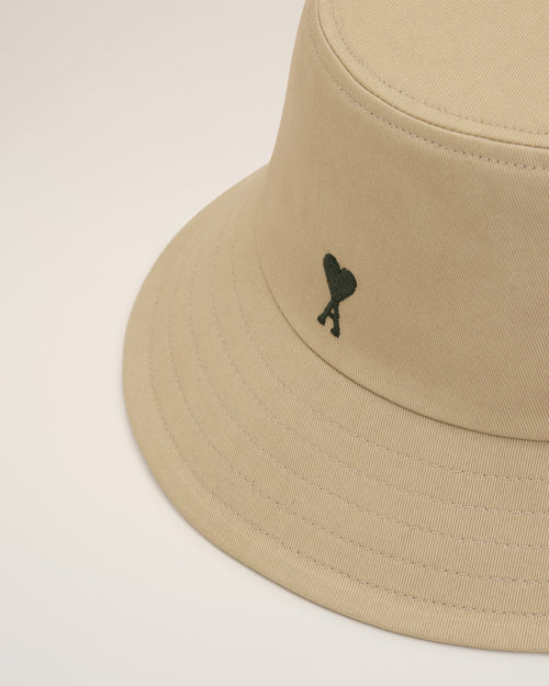 Beige Cotton Ami De Coeur Bucket Hat - Man - 3 - AMI Paris - Ami Paris