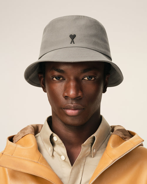 Grey Cotton Ami De Coeur Bucket Hat - 2 - Ami Paris