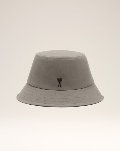 Grey Cotton Ami De Coeur Bucket Hat - 4 - Ami Paris