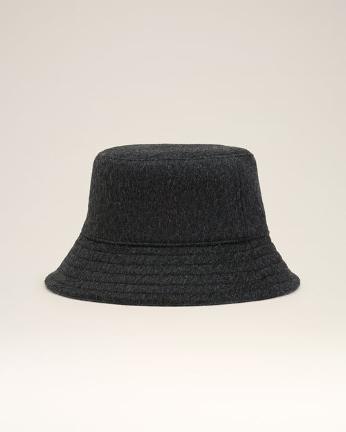 Black Wool Embossed Ami De Coeur Bucket Hat - 4 - Ami Paris