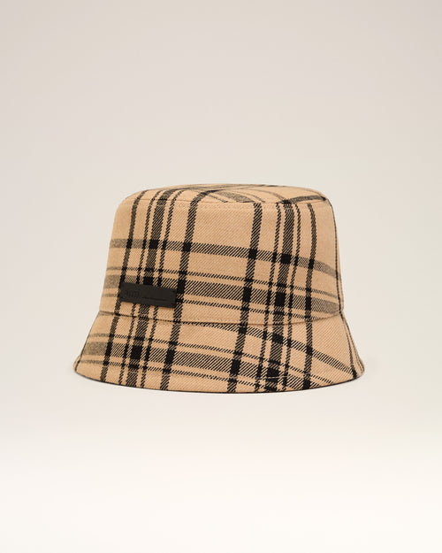                             Brown Wool Checked  Bucket Hat - 3                         - Ami Paris