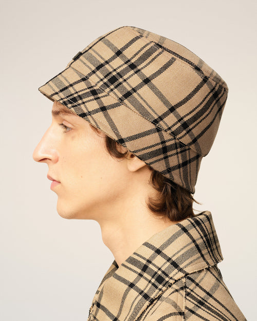 Brown Wool Checked  Bucket Hat - 5 - Ami Paris