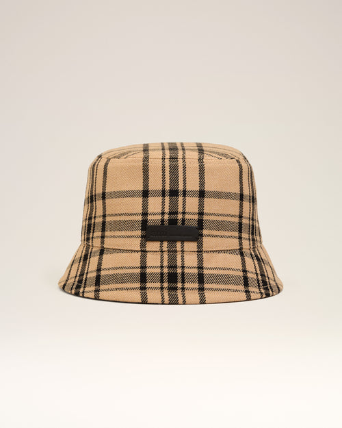 Brown Wool Checked  Bucket Hat - 4 - Ami Paris