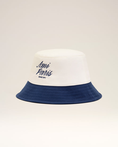                                 Blue And White Cotton Ami Paris Hat - 3                             - Ami Paris