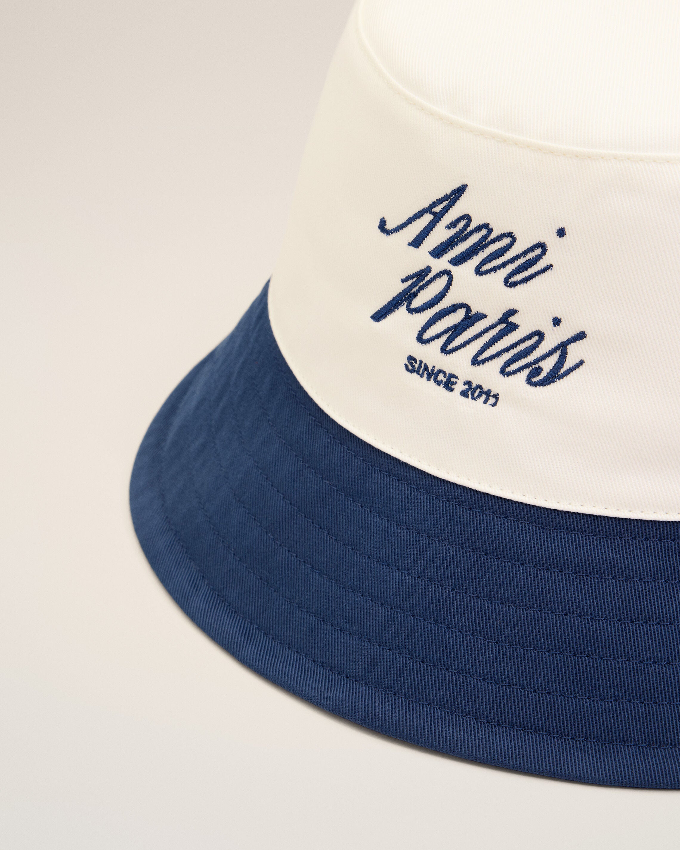 ブルー＆ホワイト コットン Ami Paris ハット インク/クリームホワイト