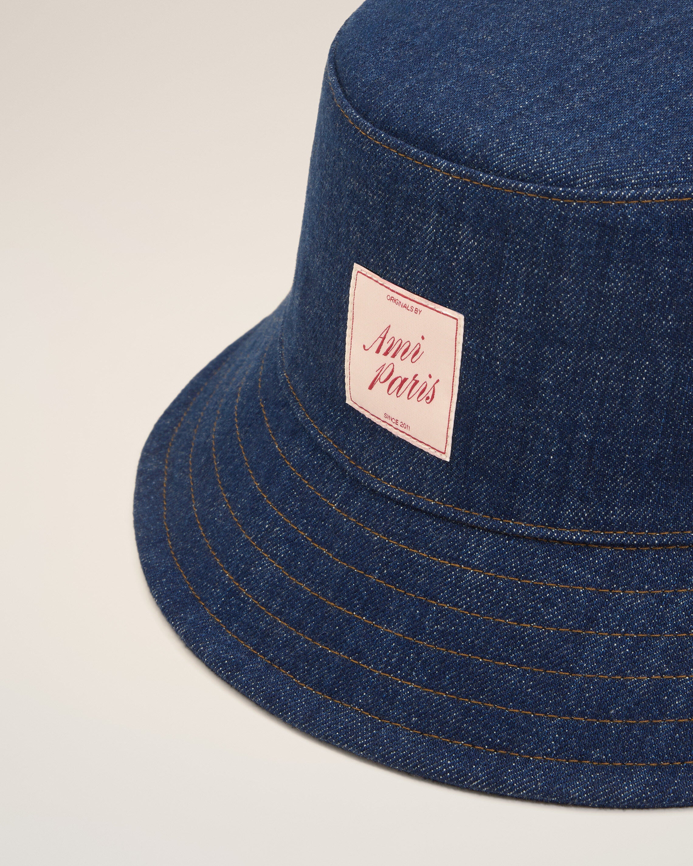 Blue Denim Cotton Ami Paris Heritage Patch Hat - 9