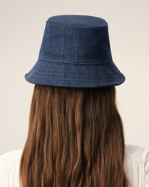 Blue Denim Cotton Ami Paris Heritage Patch Hat - 12 - Ami Paris