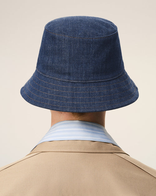 Blue Denim Cotton Ami Paris Heritage Patch Hat - 6 - Ami Paris