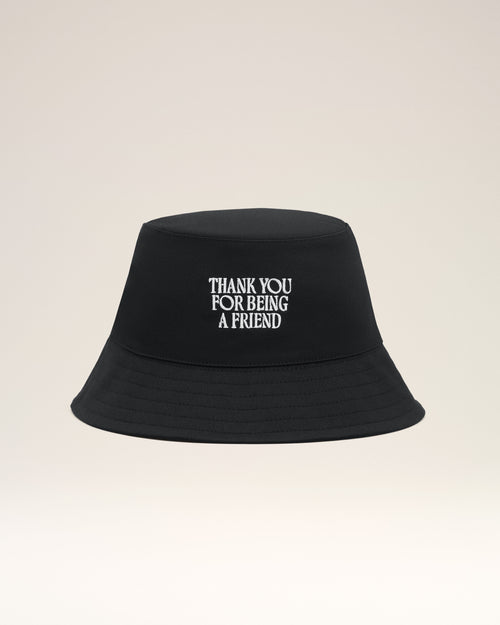 Black Cotton Thank You For Being A Friend Embroidery Hat - 4 - Ami Paris