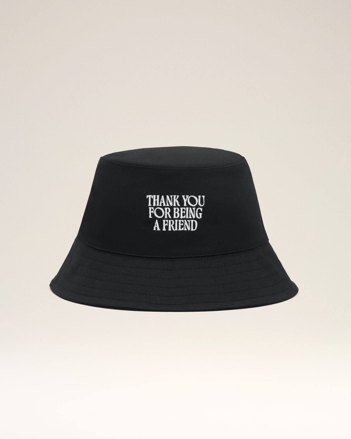 Black Cotton Thank You For Being A Friend Embroidery Hat - 4