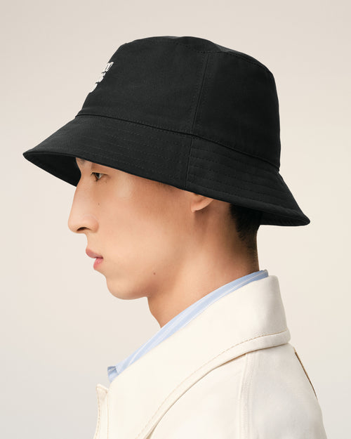 Sombrero de algodón negro con bordado Thank You For Being A Friend - Hombre - 5 - AMI Paris - Ami Paris