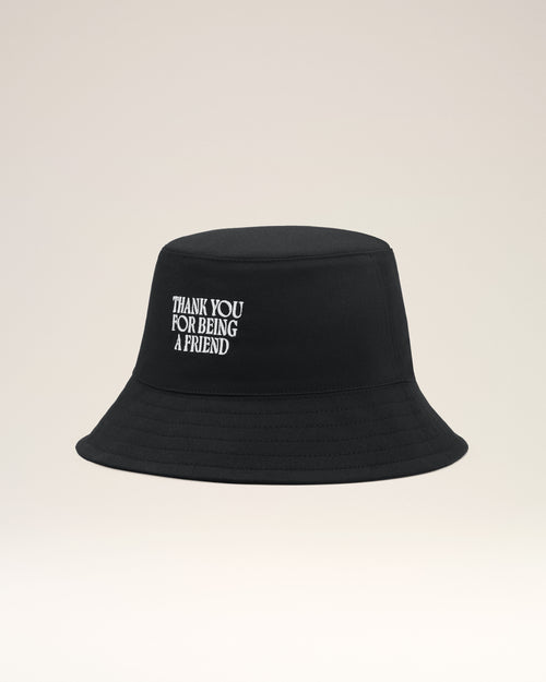 Black Cotton Thank You For Being A Friend Embroidery Hat - 1 - Ami Paris
