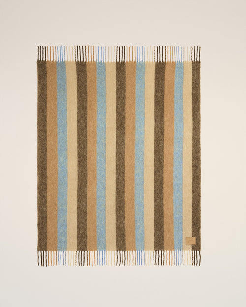 Brown Mohair Striped Alexandre Mattiussi Blanket - 6 - Ami Paris