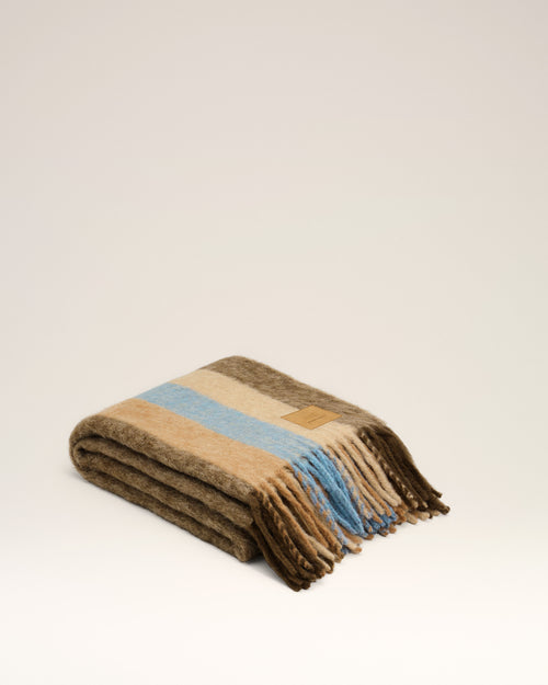 Brown Mohair Striped Alexandre Mattiussi Blanket - 4 - Ami Paris