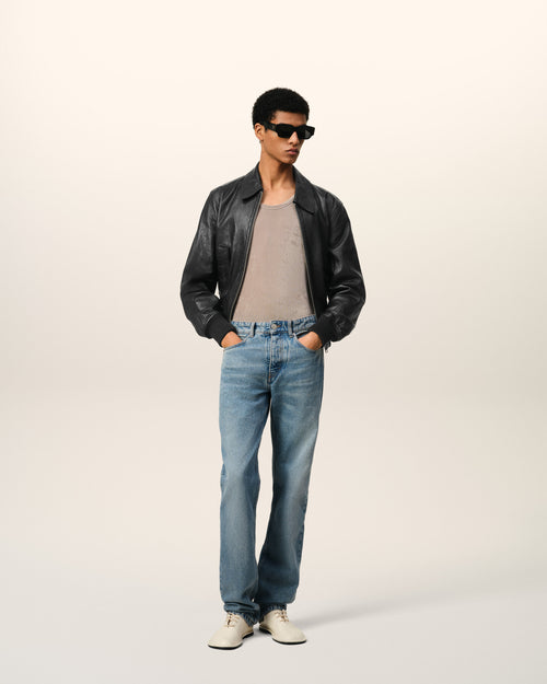 Leather Zipped Jacket - 1 - Ami Paris