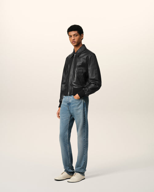 Leather Zipped Jacket - 6 - Ami Paris