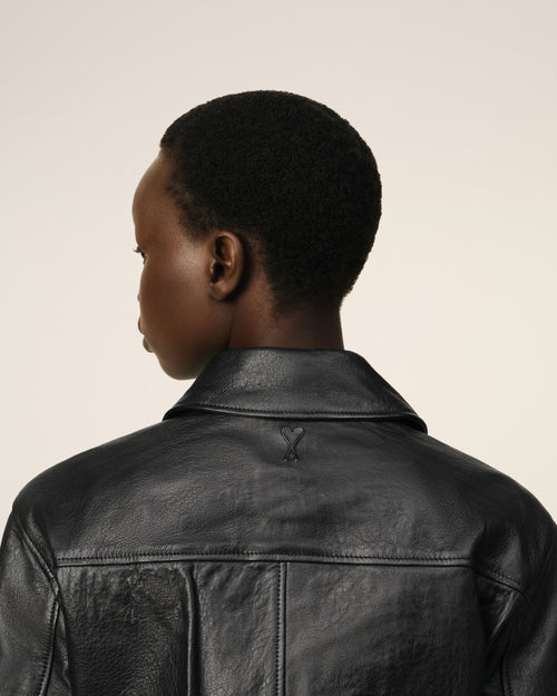Leather Zipped Jacket - 10 - Ami Paris